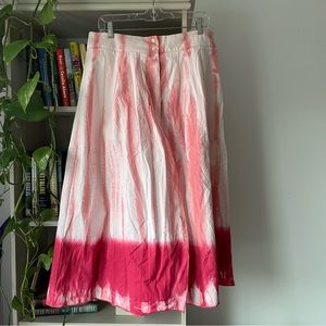 Anthropologie White and Pink Ombre Midi Skirt NWT